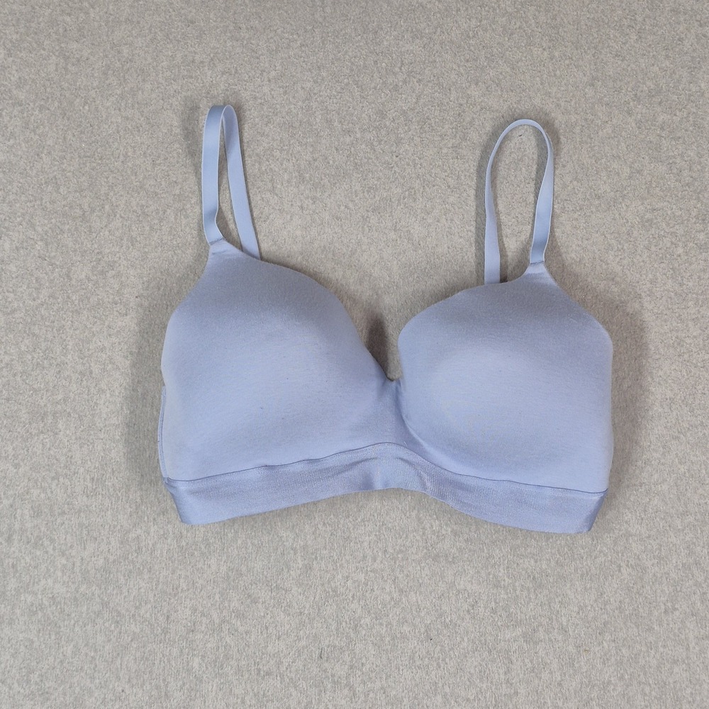 PINK Victoria Secret Women Bra 38DD Blue Wear Everywhere Wireless Lightly Lined